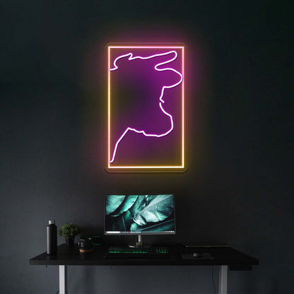 Pink Cow Looking There Artistic Neon Signs Wall Art Neon - Shineneon