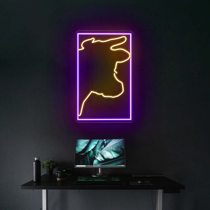 Pink Cow Looking There Artistic Neon Signs Wall Art Neon - Shineneon