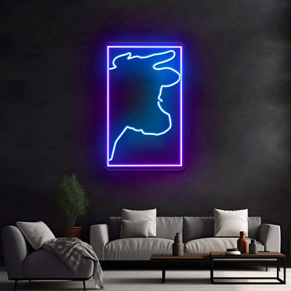 Pink Cow Looking There Artistic Neon Signs Wall Art Neon - Shineneon