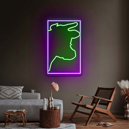Pink Cow Looking There Artistic Neon Signs Wall Art Neon - Shineneon