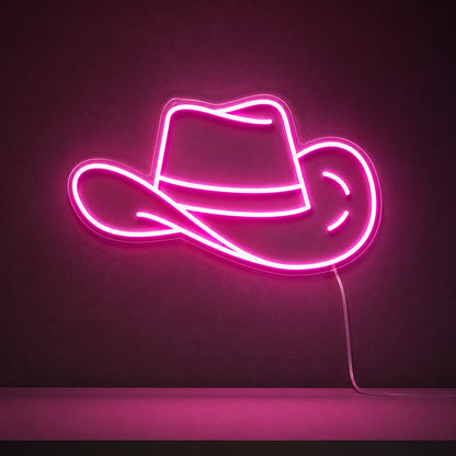 Pink Cowboy Hat Neon Sign LED Neon Sign high-converting product image