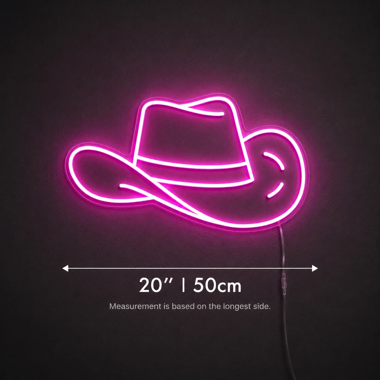 Pink Cowboy Hat Neon Sign LED Neon Sign size image