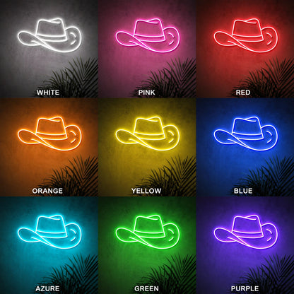 Pink Cowboy Hat Neon Sign LED Neon Sign color grid
