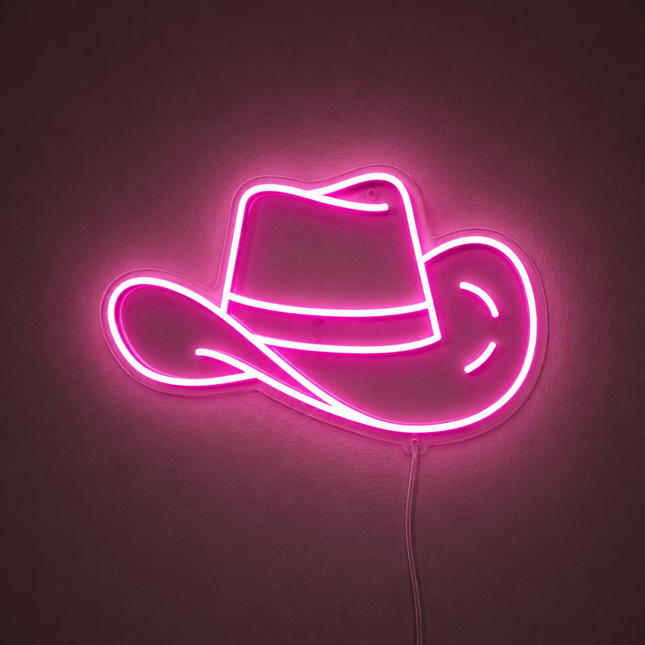 Pink Cowboy Hat Neon Sign LED Neon Sign main product image