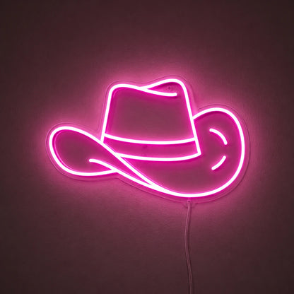 Pink Cowboy Hat Neon Sign LED Neon Sign main product image