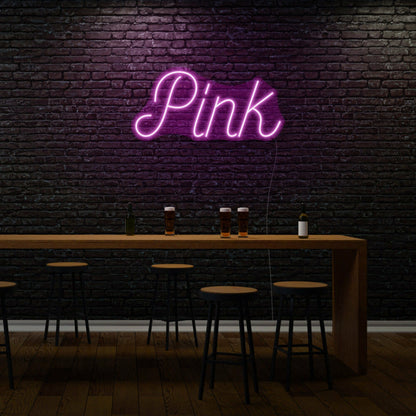 Pink Cursive Neon Feminine Flair And Style | Shineneon