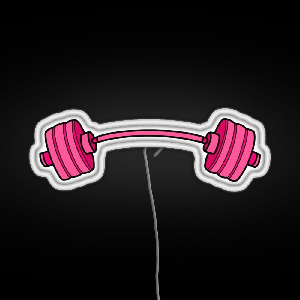 Pink Curved Barbell Rgb Neon Sign - Shineneon