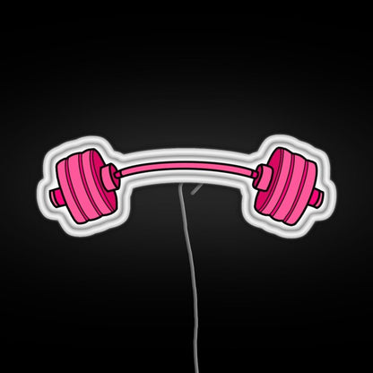 Pink Curved Barbell Rgb Neon Sign - Shineneon