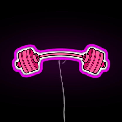 Pink Curved Barbell Rgb Neon Sign - Shineneon