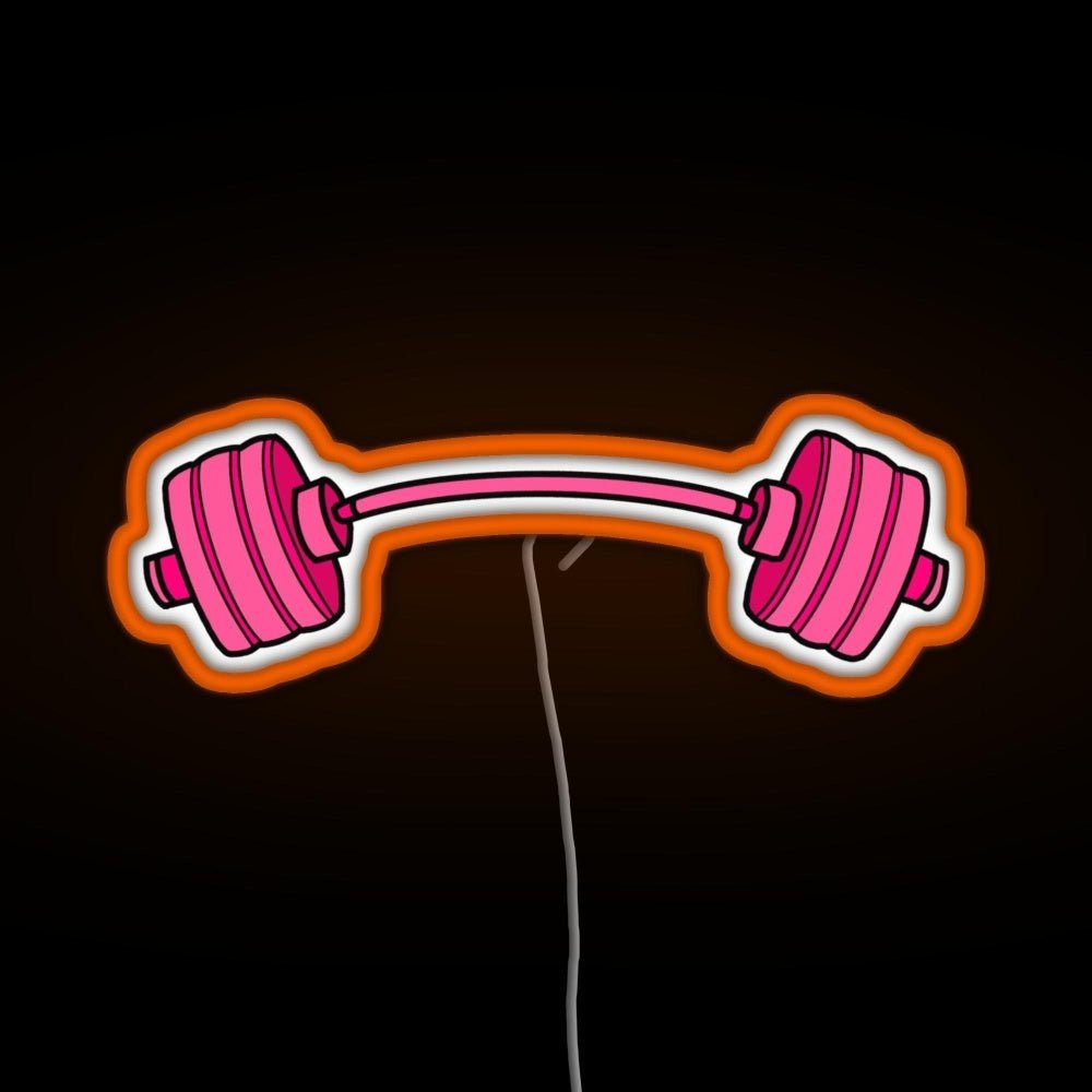 Pink Curved Barbell Rgb Neon Sign - Shineneon