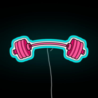 Pink Curved Barbell Rgb Neon Sign - Shineneon