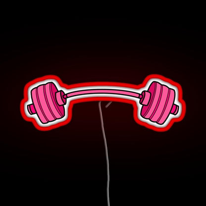 Pink Curved Barbell Rgb Neon Sign - Shineneon