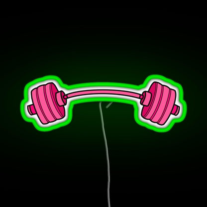 Pink Curved Barbell Rgb Neon Sign - Shineneon
