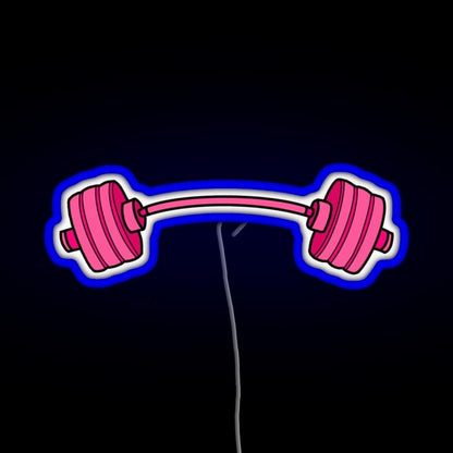 Pink Curved Barbell Rgb Neon Sign - Shineneon