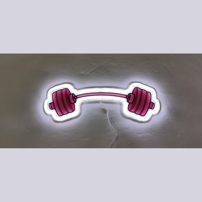 Pink Curved Barbell Rgb Neon Sign - Shineneon
