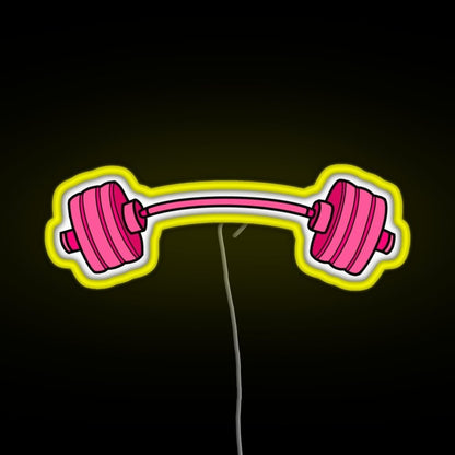 Pink Curved Barbell Rgb Neon Sign - Shineneon
