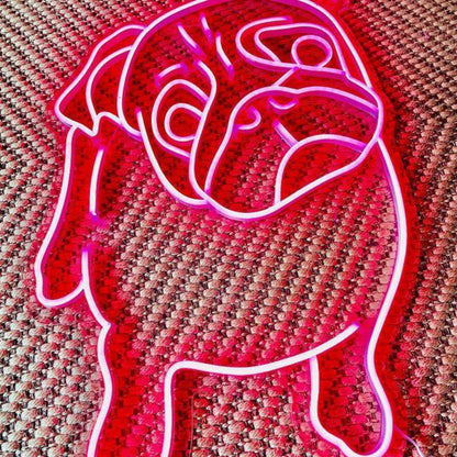 Pink Cutie The Pug Cartoon Dog Led Neon Sign For Indoor Home Decor | Shineneon