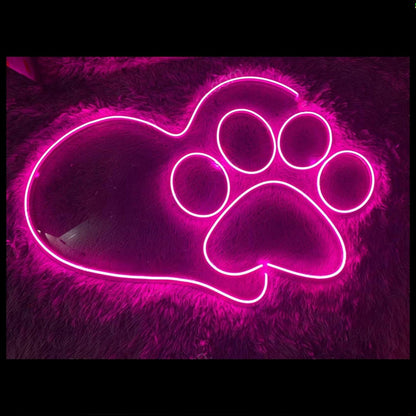 Pink Dog Paw Led Neon Sign Pet Shop Home Decor | Shineneon
