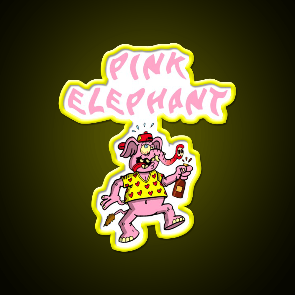 Pink Elephant Cocktail Bar Decor Led Neon Sign Rgb Color - Shineneon