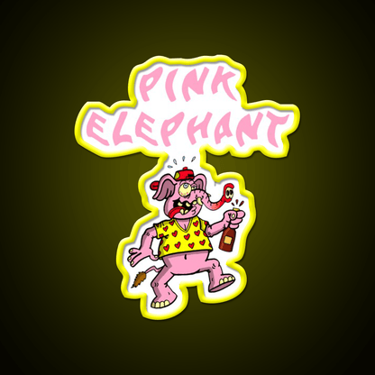 Pink Elephant Cocktail Bar Decor Led Neon Sign Rgb Color - Shineneon