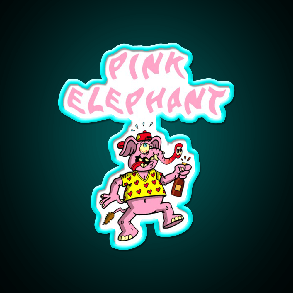 Pink Elephant Cocktail Bar Decor Led Neon Sign Rgb Color - Shineneon