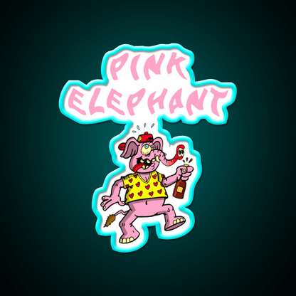 Pink Elephant Cocktail Bar Decor Led Neon Sign Rgb Color - Shineneon