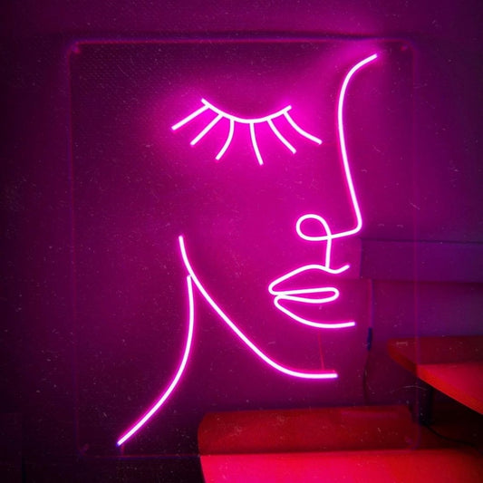 Pink Face Led Sign Business Neon Sign