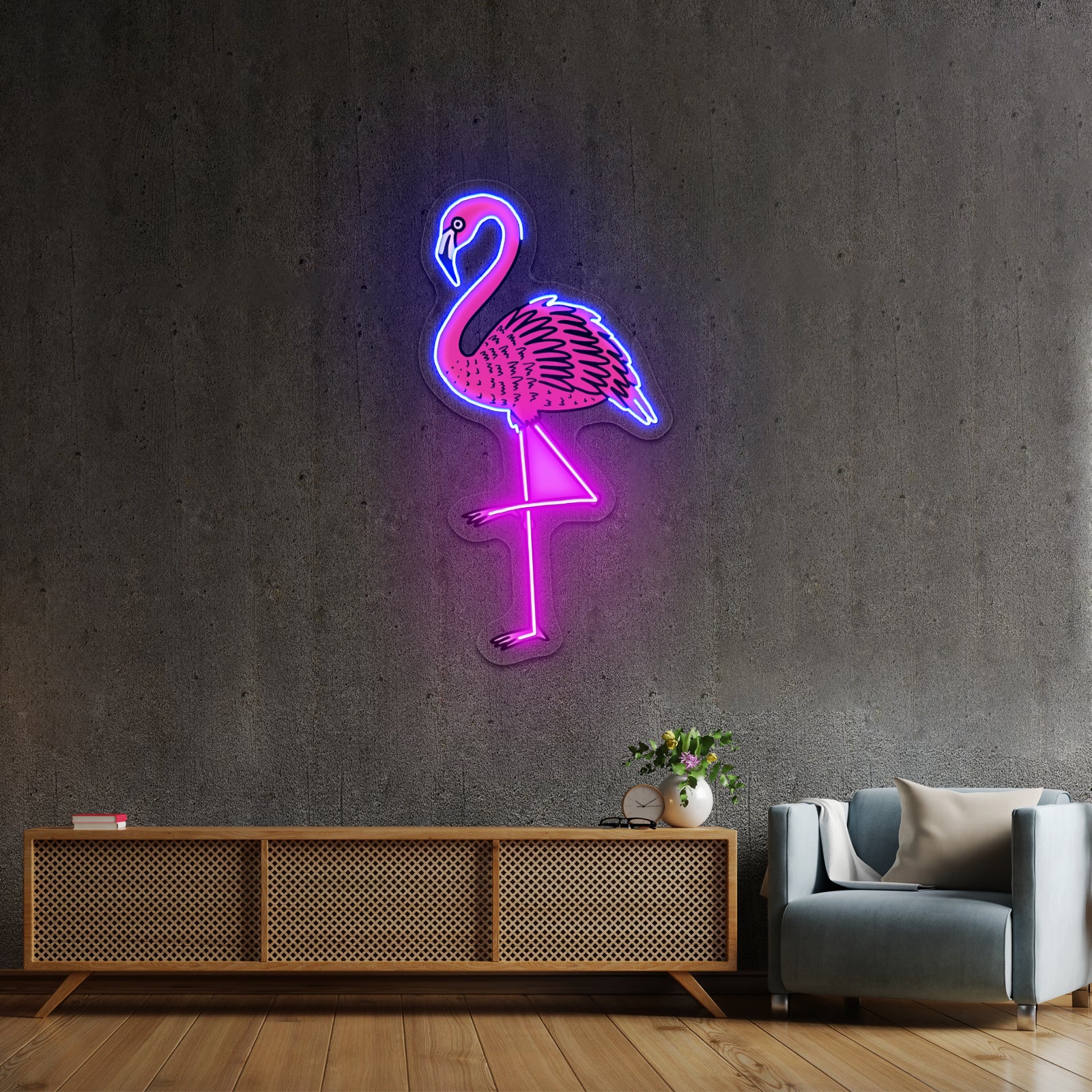 Pink Flamingo Aesthetic Artwork Led Signs
