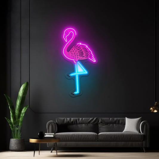 Pink Flamingo Aesthetic Artwork Led Signs