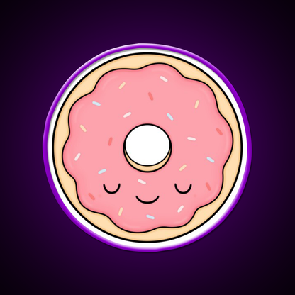 Pink Glazed Donut Fast Food Led Neon Sign For Burger Place Rgb Color