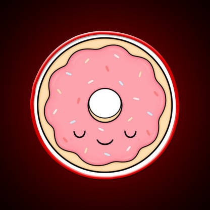 Pink Glazed Donut Fast Food Led Neon Sign For Burger Place Rgb Color