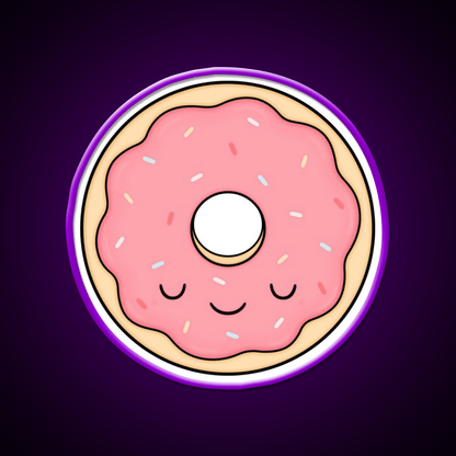 Pink Glazed Donut Fast Food Led Neon Sign For Burger Place Rgb Color - Shineneon