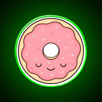 Pink Glazed Donut Fast Food Led Neon Sign For Burger Place Rgb Color - Shineneon
