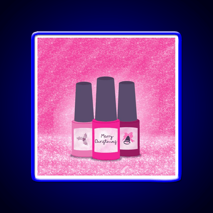 Pink Glitter Nail Polish Trio Festive Christmas Nail Salon Led Neon Sign Rgb Color - Shineneon