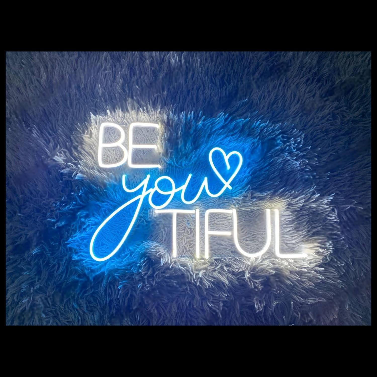 Pink Green Be You Tiful Led Neon Sign For Bedroom Decor | Shineneon