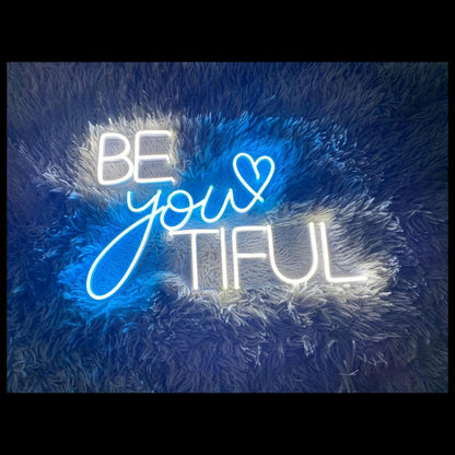 Pink Green Be You Tiful Led Neon Sign For Bedroom Decor | Shineneon