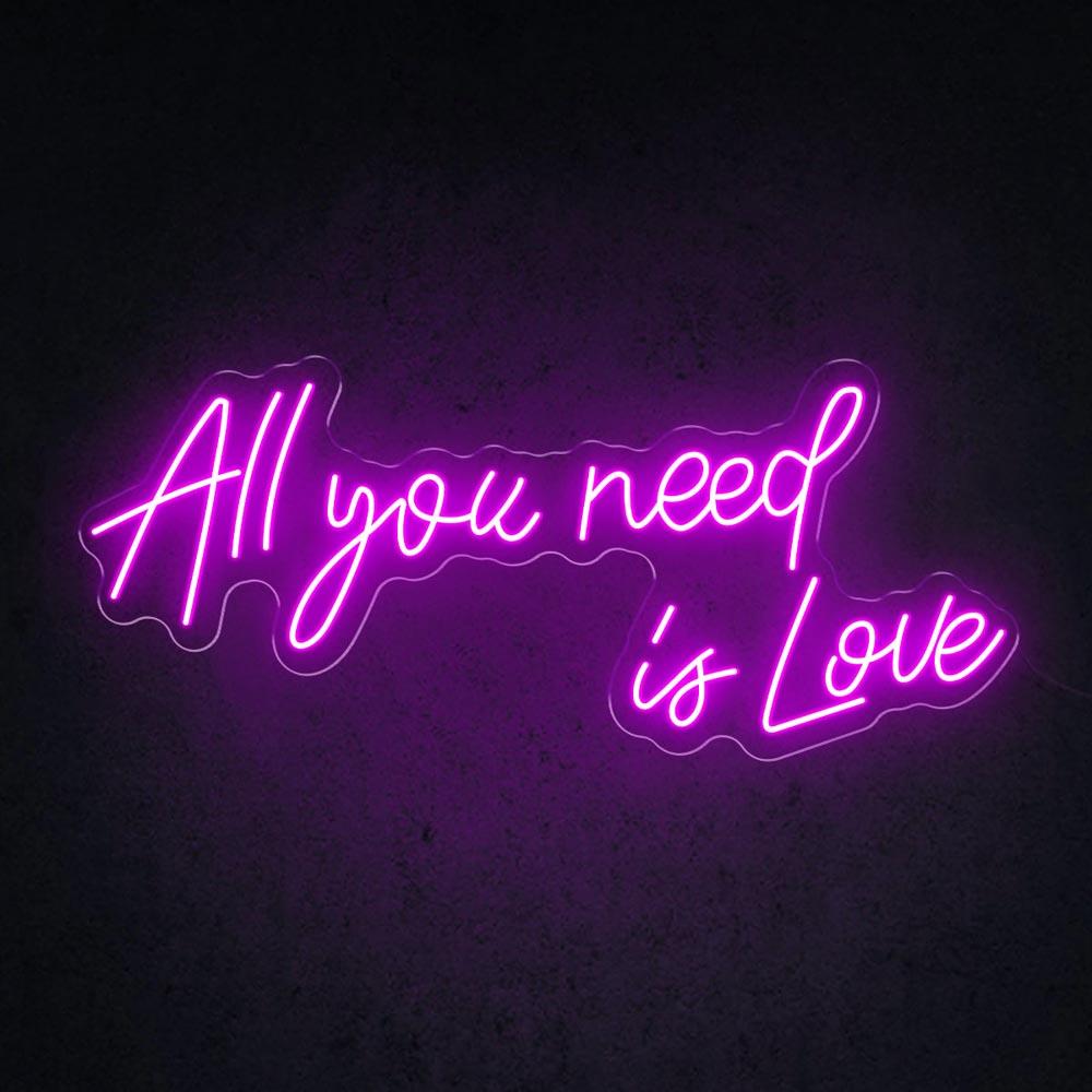Pink Handwritten All You Need Is Love Led Neon Sign For Wedding Home Decor | Shineneon