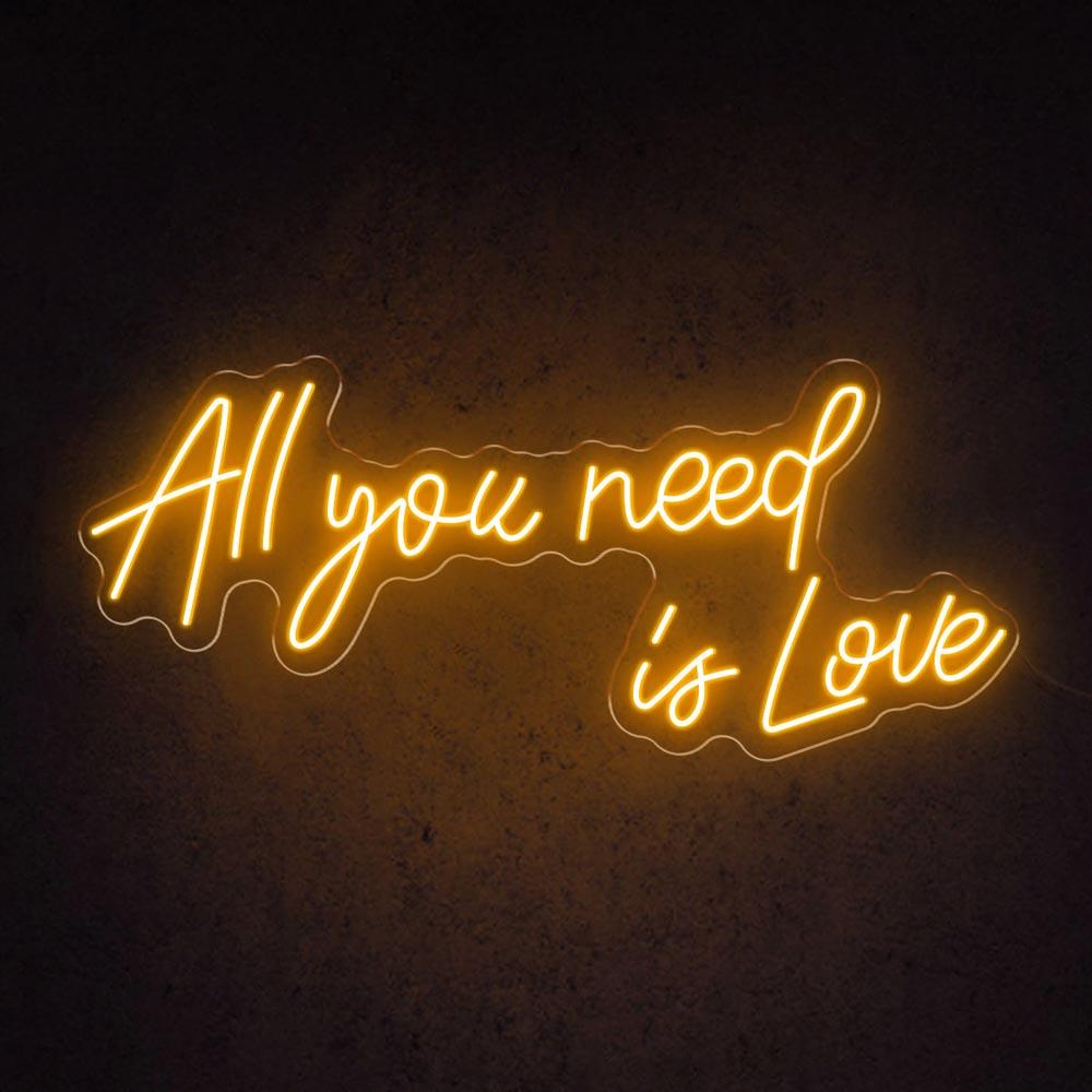 Pink Handwritten All You Need Is Love Led Neon Sign For Wedding Home Decor | Shineneon