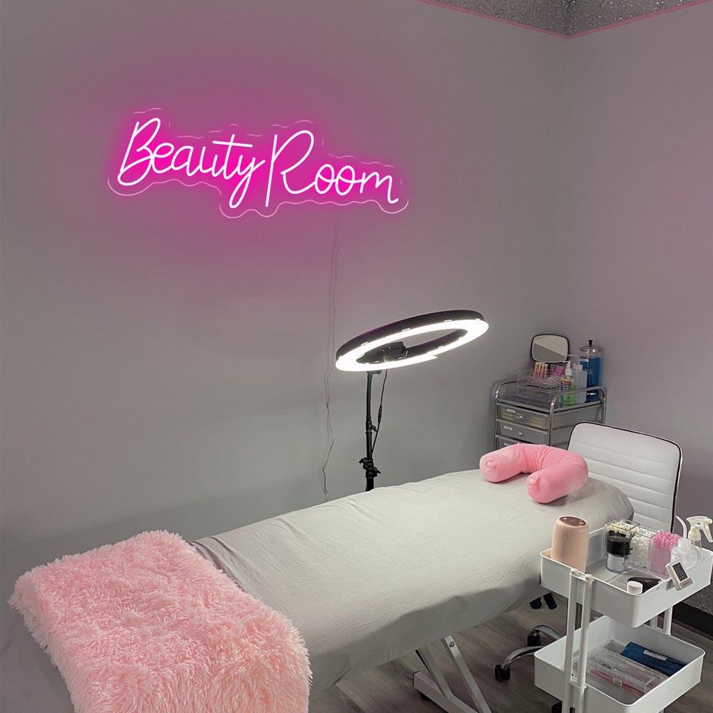 Pink Handwritten Beauty Room Led Neon Sign For Salon Wall Decor | Shineneon
