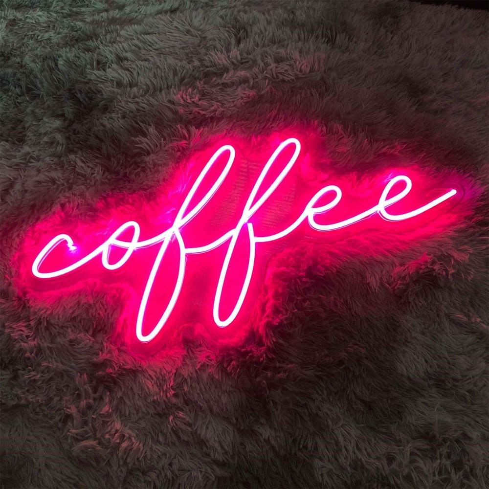 Pink Handwritten Coffee Led Neon Sign For Home Coffee Bar | Shineneon