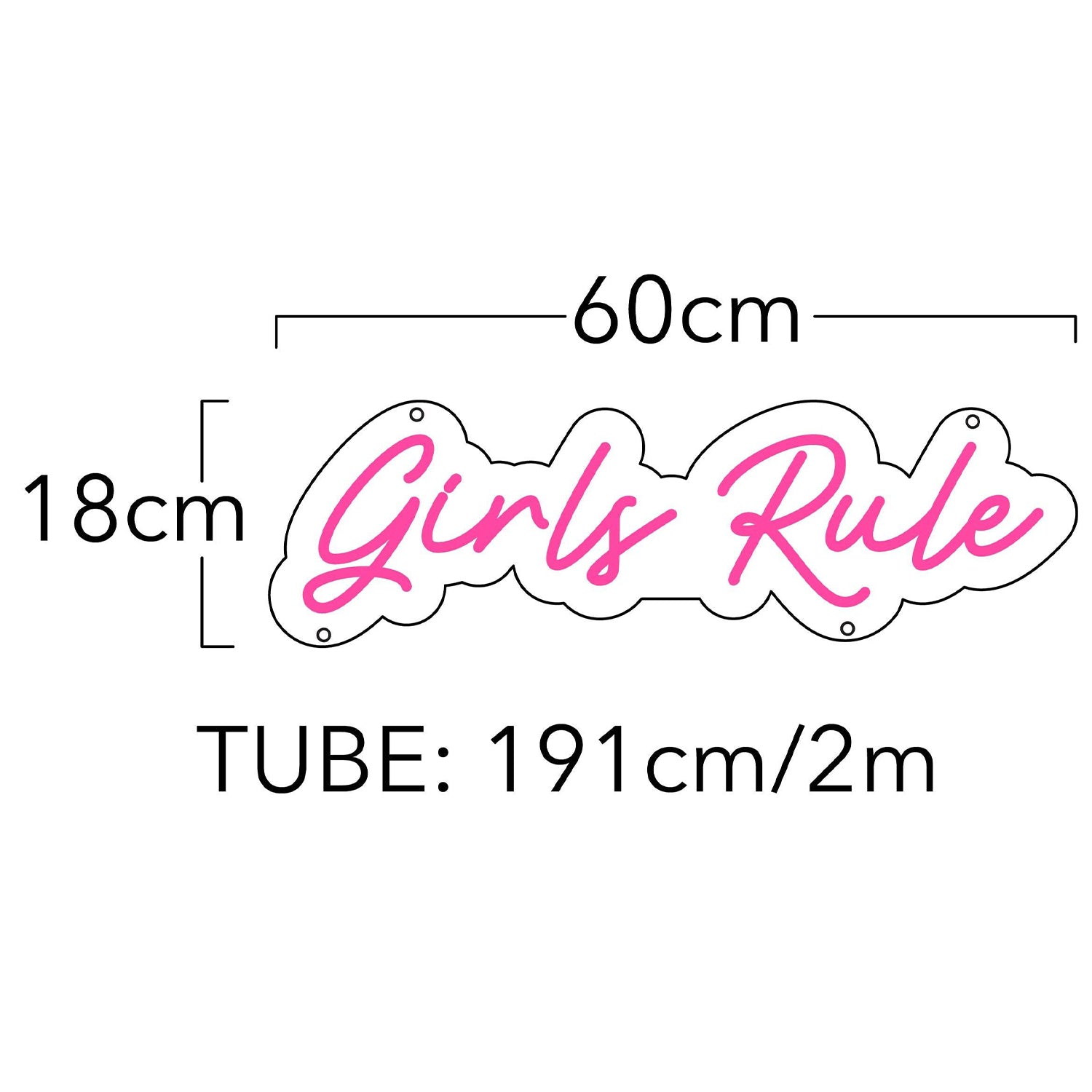 Pink Handwritten Girls Rule Led Neon Sign For Room Studio Decor | Shineneon