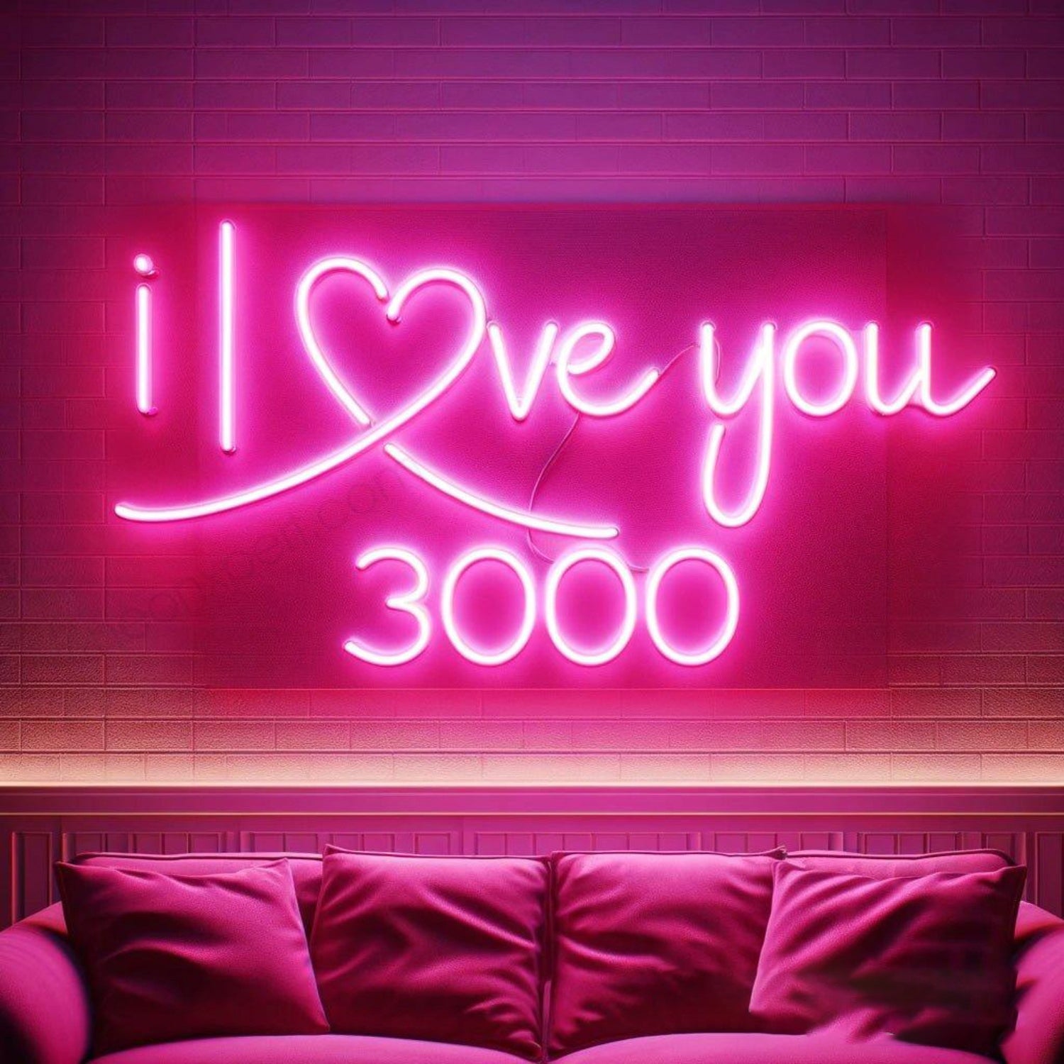 Pink Heart I Love You 3000 Led Neon Sign For Romantic Home Decor | Shineneon