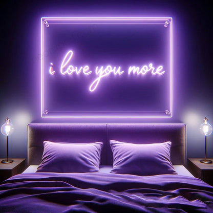 Pink Heart I Love You More Led Neon Sign For Romantic Home Decor | Shineneon