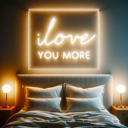 Pink Heart I Love You More Led Neon Sign For Romantic Home Decor | Shineneon