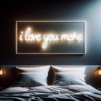 Pink Heart I Love You More Led Neon Sign For Romantic Home Decor | Shineneon