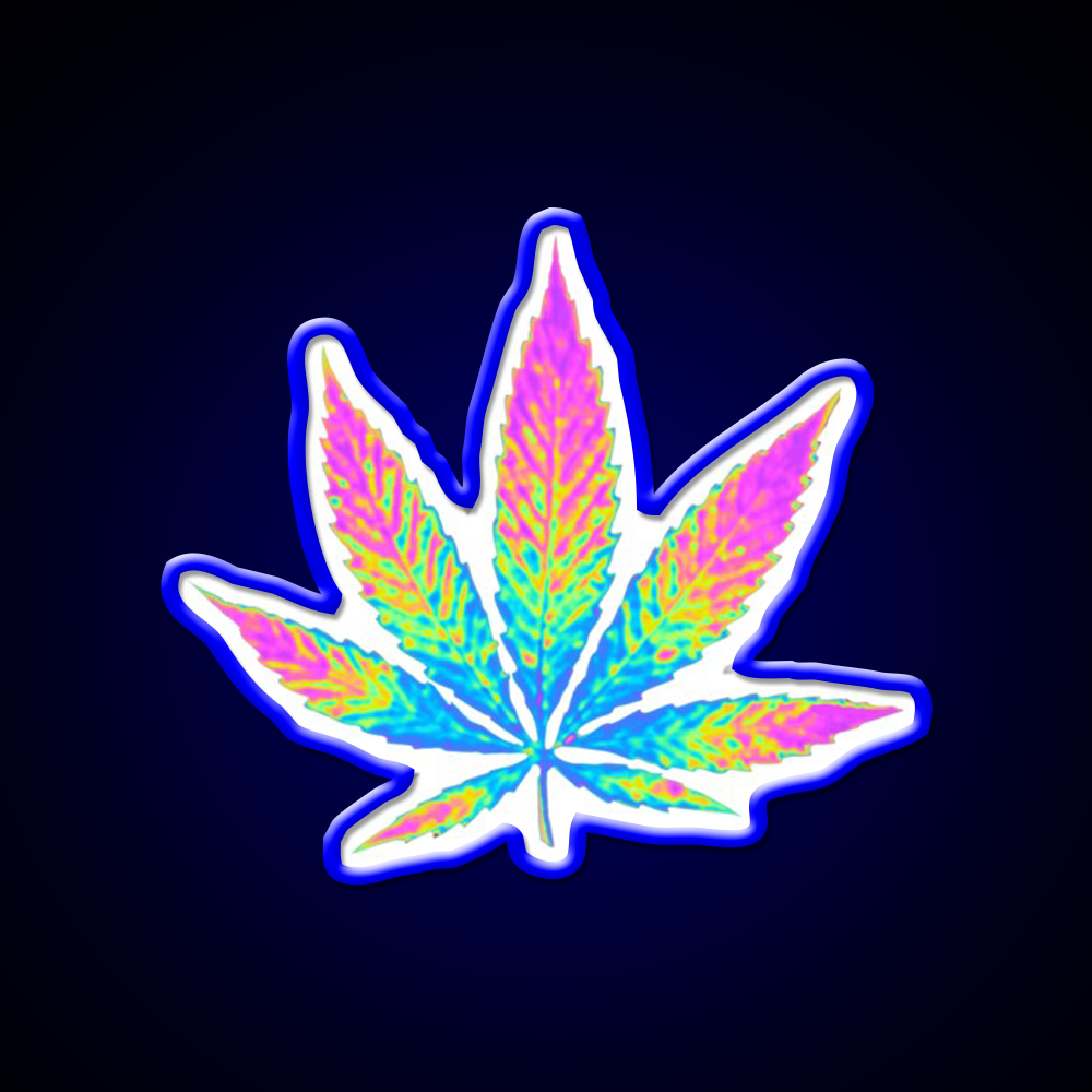 Pink Holographic Hemp Inspired Green Leaf Led Neon Sign Rgb Color - LED neon sign view 5