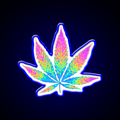 Pink Holographic Hemp Inspired Green Leaf Led Neon Sign Rgb Color - LED neon sign view 5