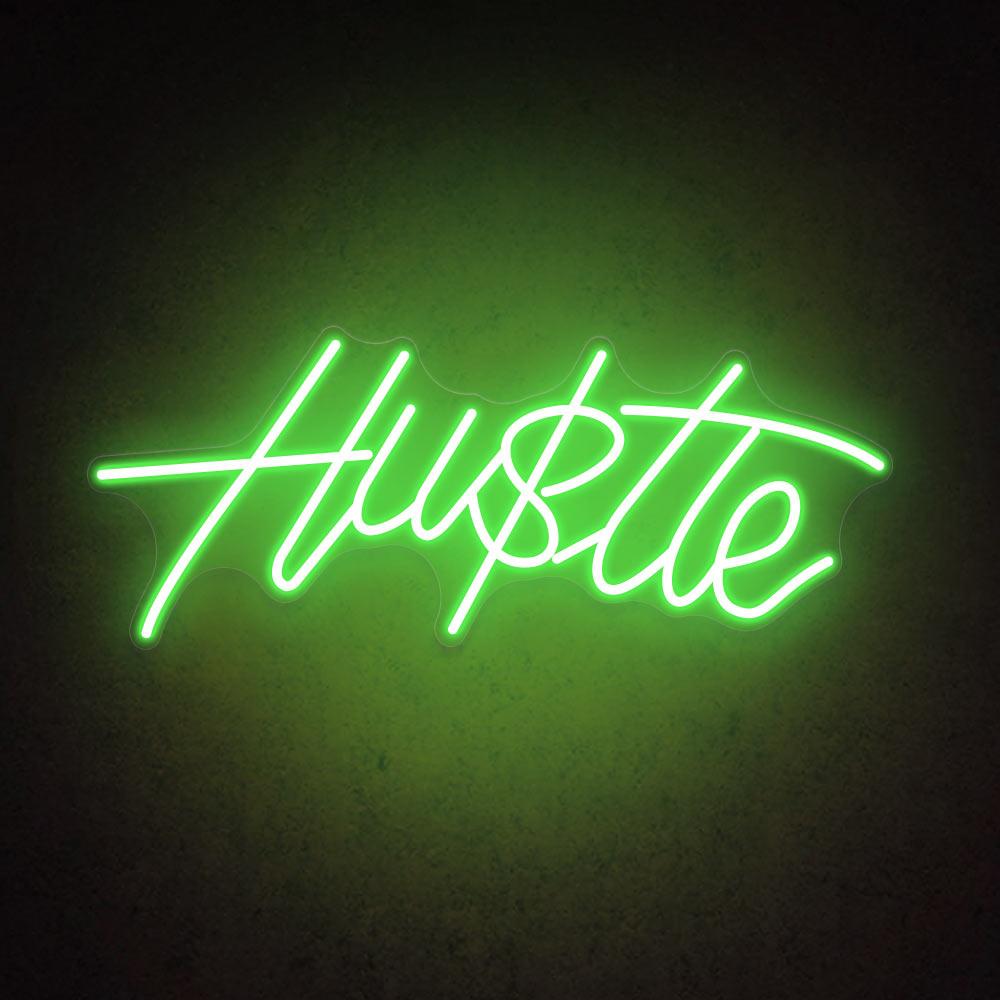 Pink Hustle Led Neon Sign With Rose Wall Decor | Shineneon