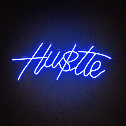 Pink Hustle Led Neon Sign With Rose Wall Decor | Shineneon