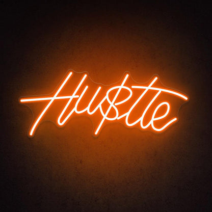 Pink Hustle Led Neon Sign With Rose Wall Decor | Shineneon